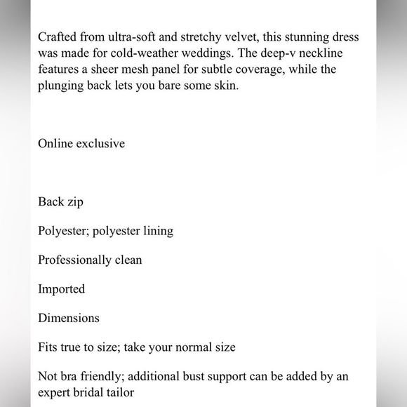 French Blue Jenny Yoo Logan Deep-V Velvet Column Gown - Picture 4 of 9